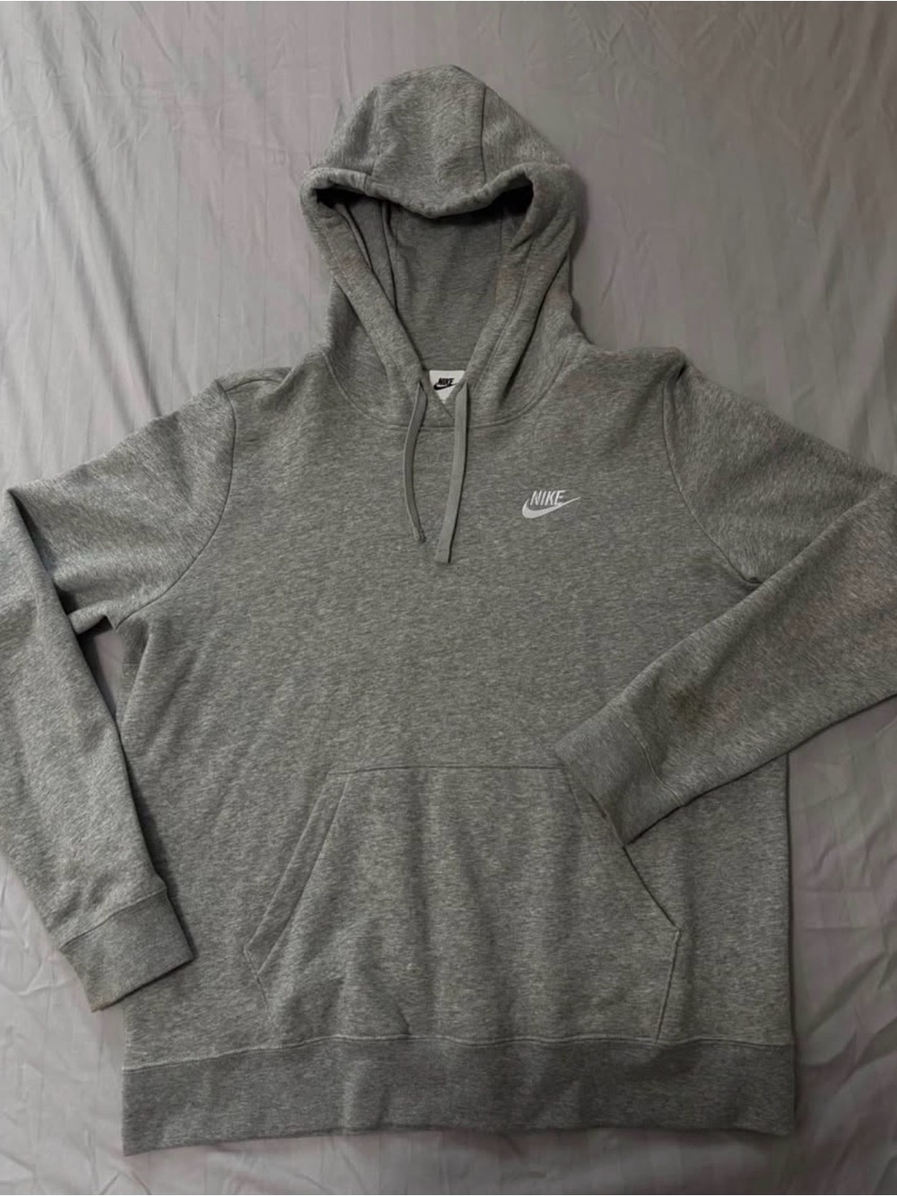 Nike Gray Pullover Hoodie with Swoosh Logo